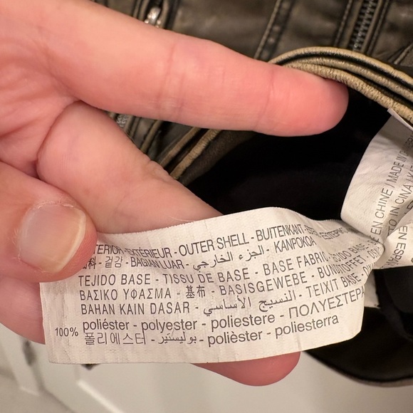 Stradivarius Vintage Style Vegan Leather Moto Jacket Size XS - Picture 5 of 12